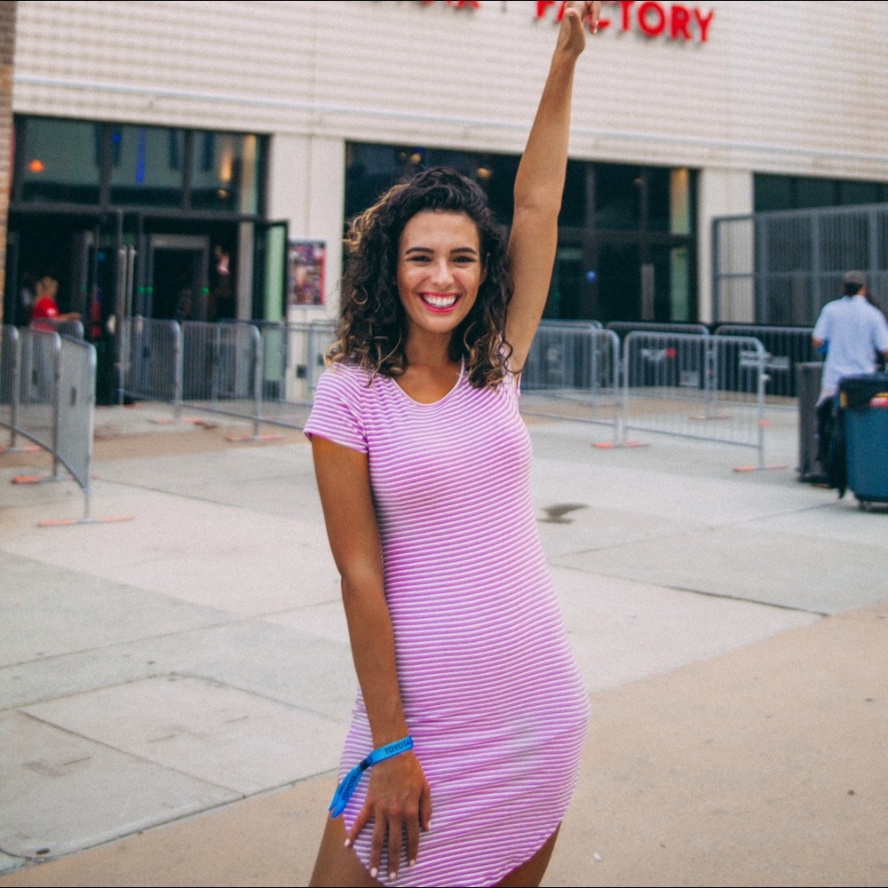 Purple striped dress